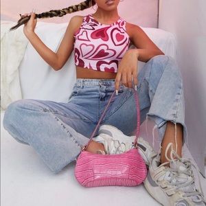 Shein Heart Print Tank Crop Top